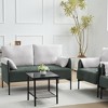 Modern 3-Piece Color Clash Back Armchair Sofa Set Loveseat and 2 Accent Chairs for Living Room Set - 4 of 4