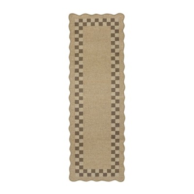 Lahome Diamond Double Frame Diagonal Faux Jute Rectangular Indoor Outdoor Area Rug