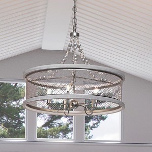 Urban Ambiance Luxury Provincial Chandelier,  20"H x 24"W,  Galvanized Steel Finish, UHP3410 - 1 of 4