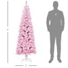 6ft Tall Unlit Snow Flocked Artificial Christmas Tree Slim Pencil Xmas Tree with Pine Shape and Realistic Branches - 3 of 4