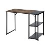 HomeRoots 39" Brown and Black Wood and Metal H-Shape Computer Desk - 4 of 4