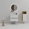 COWLOWN Black 24-in Wall-Mounted Bathroom Vanity with Integrated Ceramic Sink and Overflow, Large Storage Floating Vanity for Modern Bathroom - 3 of 4