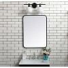 Elegant Lighting Soft corner metal rectangular mirror 22x30 inch in Black - 2 of 4