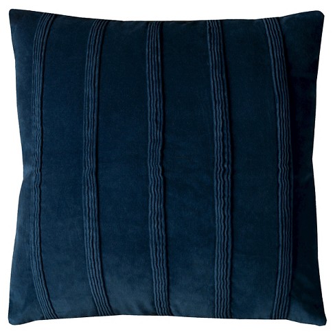 Navy Striped Monogram Throw Pillow