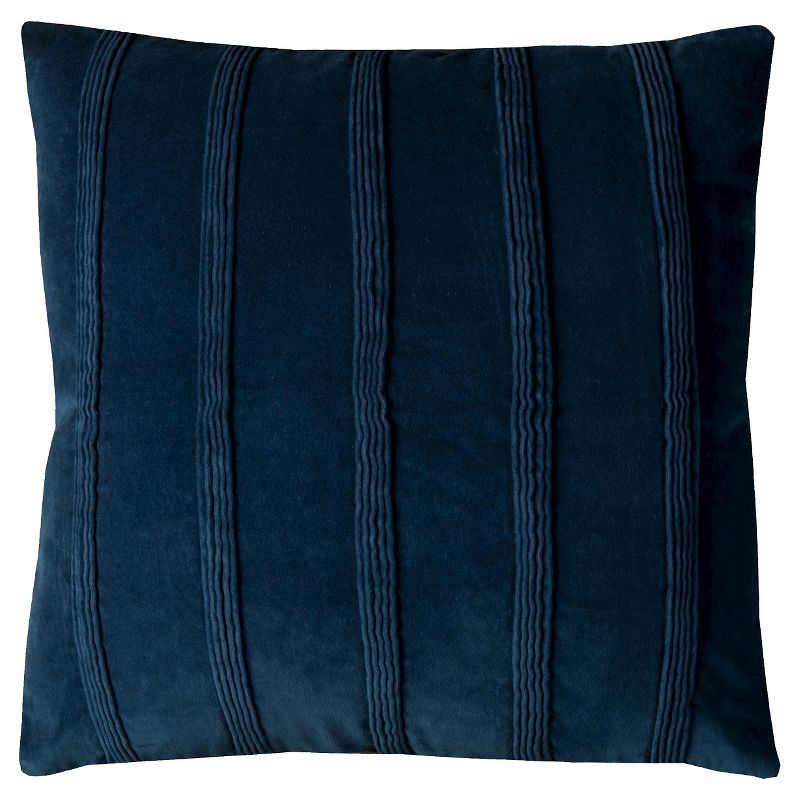 22&#34;x22&#34; Oversize Pintuck Striped Square Throw Pillow Navy - Rizzy Home, 1 of 7