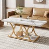 Hommoo Rectangle Coffee Table, 47.24" Center Table Faux Marble - 3 of 4