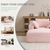Efomao 66inx48in Chaise Longue Chair Indoor Modern Upholstered Corduroy Deep Seat Sofa Bed with Armrests No Assembly Required Pink - 3 of 4