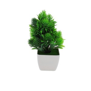 Unique Bargains Artificial Plants Square Pot Pine Tree Plastic 4.72"x4.72"x7.87" 1 Pcs - 1 of 4