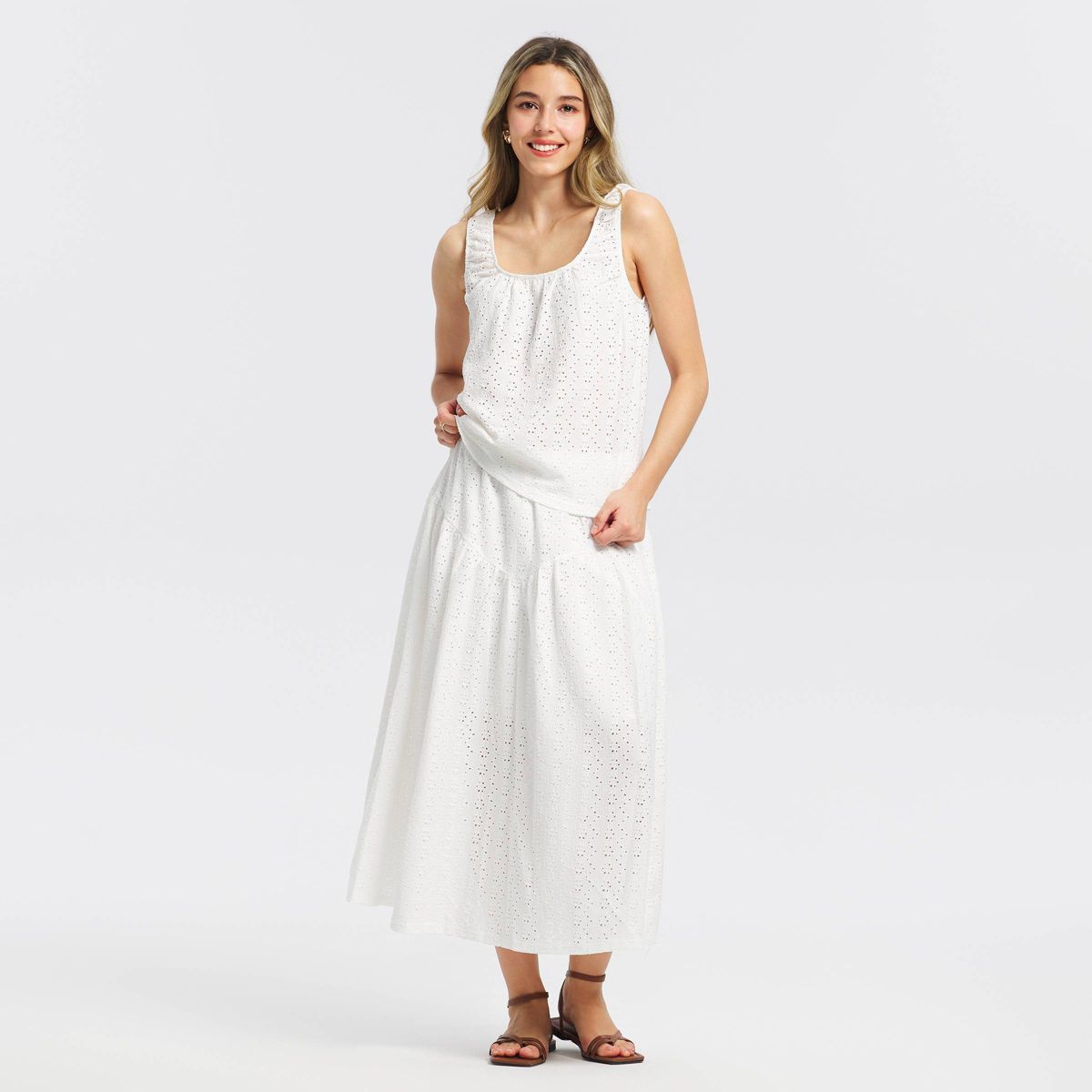 Women's Eyelet Scoop Neck Tank Top - A New Day™ - thumbnail 10