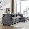 Whisen Modern Luxury L-Shape Chenille Upholstered Sectional Sofa Couch with Ottoman and 5 Pillows - 4 of 4
