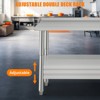 Stainless Steel Table, Heavy-Duty Metal Commercial Prep Table with Open Storage Racks for Restaurant Kitchens, Home, Hotels, Food Preparation - 2 of 4