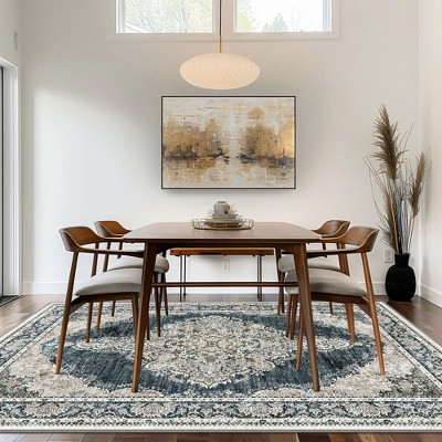 ABYNOW 8x10 Machine Washable Area Rug – Modern Abstract Soft Low-Pile Carpet with Non-Slip Backing for Living Room & Bedroom