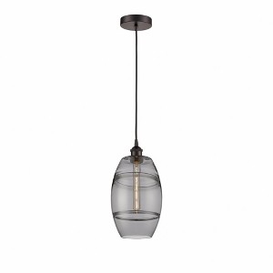 Vaz - 1 Light Cord Hung Mini Pendant In Industrial Style-9.88 Inches Tall and 8 Inches Wide - 1 of 1
