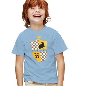 Boys' Harry Potter Hufflepuff Checkered Shield Crest T-Shirt - 1 of 4