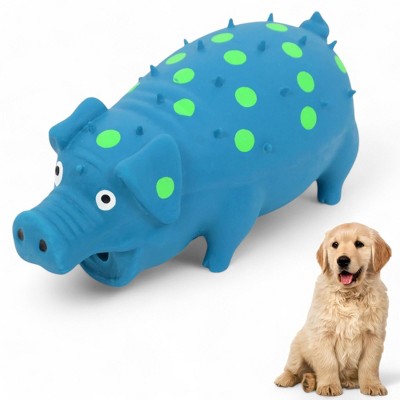 Alilang Colorful Squeaky Pig Dog Toys - Soft Rubber Animal Chew Toys for Interactive Play, Durable and Fun for Small to Medium Dogs