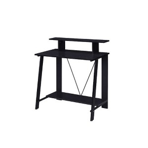 Royal Hampton Writing Desk with V Shaped Frame, Black - 1 of 4
