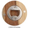 Unique Bargains Bottle Opener Magnetic Acacia-Wood Round Magnet Wood Brown 2.56"x0.51" 1 Pcs - 3 of 4