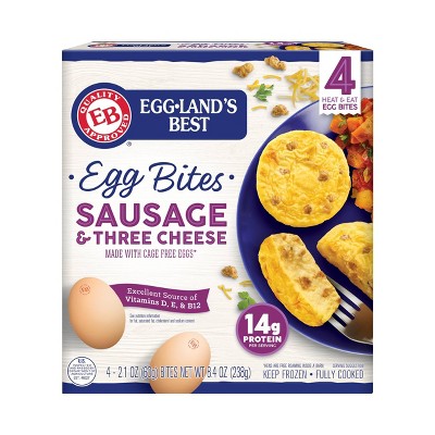 Eggland's Best Cage Free Sausage & Three Cheese Frozen Egg Bites - 4ct/8.4oz