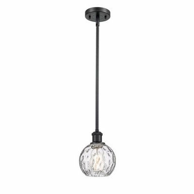 Athens Water Glass - 1 Light Mini Pendant In Industrial Style-8 Inches Tall and 6 Inches Wide