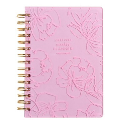 russel+hazel 2024-25 Weekly/Monthly 8.2"x5.8" Spiral Blush: Planner, Acrylic & Paper, July-June, Teen & Adult