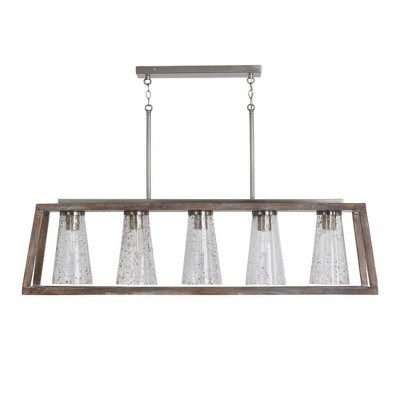 Capital Lighting Connor 5 - Light Island Pendant Light in  Black Wash/Matte Nickel