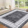 Modern Area Rug Ultra-Soft Throw Rugs Contemporary Plaid Accent Carpet Non-Shedding Bordered Floor Cover Foldable Thin Indoor Mat for Bedroom - 3 of 4