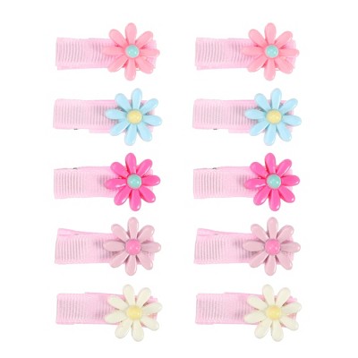 Unique Bargains Girl's Flower Shape Cartoon Fabric Hair Clips Colorful ...