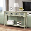 Costway Farmhouse Console Table 48'' Entryway Table with 2 Drawers & Open Storage Shelf - 3 of 4