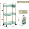 Hachikiko 3 Tier Acrylic Rolling Storage Cart - Clear Bathroom Organizer with 4 Extension Poles,Transparent Utility Cart with Wheels - 4 of 4