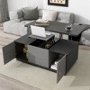 Modern Multifunctional Rectangular Lift Coffee Table With Storage, Dark ...