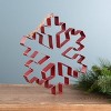 Snowflake Cookie Cutter Metal Ornament Set – Red Finish – 10.5 in – Set of 4 – By Melrose - 4 of 4