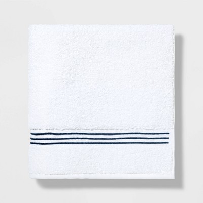 Spa Bath Sheet Dark Blue Stripe - Threshold Signature™