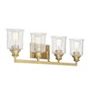 Savoy House Hampton 4 - Light Vanity in  Warm Brass - 4 of 4
