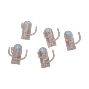 Unique Bargains Utility 3-Hook Adhesive Shining Star Star 3.15"x1.38" 5 Pcs - 1 of 4