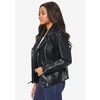 Roaman's Women's Plus Size Faux Leather Moto Jacket - 4 of 4