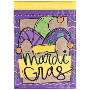 Dicksons Magnolia Garden Outdoor Flag Decoration For Garden, Yard, Or Walkway Standard 13 x 18, Weather Resistant Polyester, Jester Hat Mardi Gras - 1 of 1