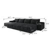 135" Cloud Plush Corduroy L-Shaped Sectional Sofa with Left Chaise & 3 Ottomans - 4 of 4