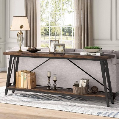 LITTLE TREE 70.9" Console Table Rustic Brown