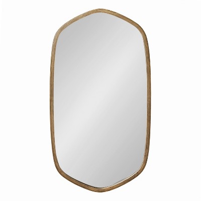 Gold Oblong Hexagon Metal Framed Wall Mirror, 20 x 36