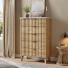Fluted Dresser for Bedroom with 5 Deep Drawers, Tall Chest of Drawers, Curved Profile Design, Modern Wooden Dresser, for Living Room, Hallway - 3 of 4