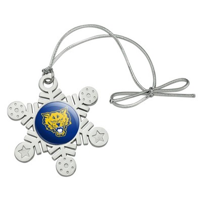Fort Valley State University Primary Logo Metal Snowflake Christmas Tree Holiday Ornament