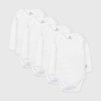 Honest Baby 4pk Organic Cotton Short Sleeve Bodysuit - White 0-3m : Target