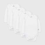Honest Baby 4pk Organic Cotton Long Sleeve Bodysuit - White
