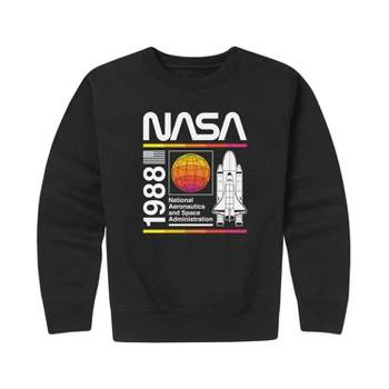 Boys' Nasa Retro 1988 Fleece Long Sleeve Graphic T-Shirt - Black