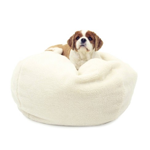 Carolina Pet Company Faux Shearling Puff Ball Dog Bed L Natural Target