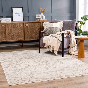 Hauteloom Divya Cream & Gold Area Rug - 1 of 4