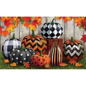 Briarwood Lane Fall Doormat 30x18 Indoor Outdoor Patterned Pumpkins Autumn For Fall Doormat - 1 of 4