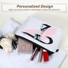Unique Bargains Large Capacity Zipper Personalized Small Makeup Bag White - 3 of 4