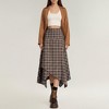 Anna-Kaci Women's Asymmetrical Plaid Midi Skirt with Layered Handkerchief Hem - 2 of 4