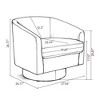 Dyonery Swivel Barrel Accent Chair, Modern Faux Leather Upholstered Armchair, 360¡ã Comfy Reading Chair for Living Room & Bedroom, Fully Assembled - 2 of 4